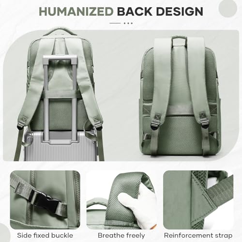 suwasp Large Travel Backpack for Women Men Mochila Airline Approved Carry On Personal Item Backpack Bag Frontier Airlines Personal Item Travel Bag Flight Approved Luggage Backpack - Green - color: Grey Green, size: Large