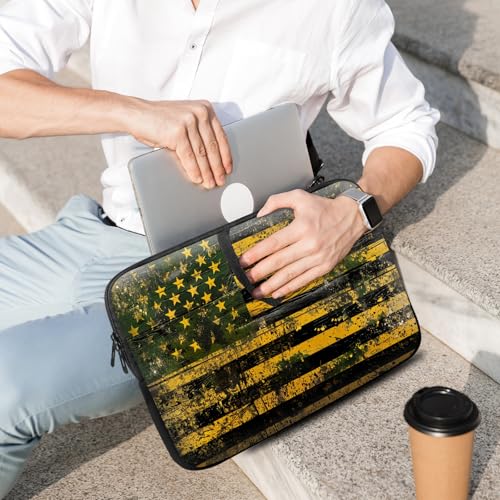 14 15 15.4 15.6 inch Laptop Handle Bag Computer Bag, Pouch Holder Notebook Sleeve Cover Soft Case Compatible for Dell,Lenovo,Toshiba HP, Asus Notebook-American Flag - color: American Flag