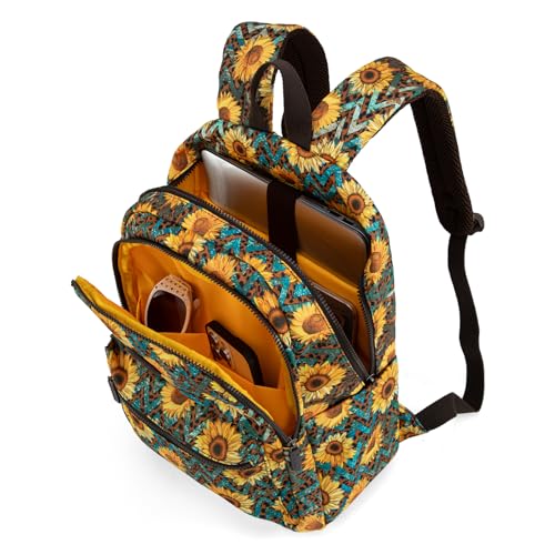 Montana West Western Backpack Purse for Women Lightweight Rucksack Casual Daypack for Laptop Travel College - color: Floral Sunflower
