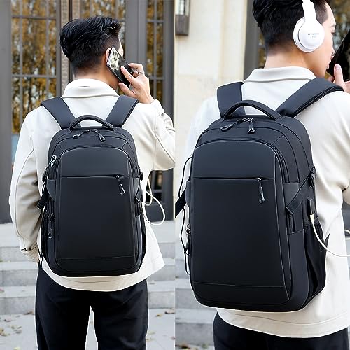 Kamlui Travel Laptop Backpack for Men - Fits up to 15.6-inch Laptops, Computer Bag, Large Capacity Business Backpack with Multiple Compartments, Black - color: Black-263