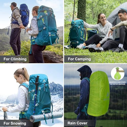 N NEVO RHINO Internal Frame Hiking Backpack 50/60/65/70/80L, Mountain Climbing Camping Backpack Daypack Waterproof Rain Cover | Mountain Climbing - color: 07 Grey, size: 45+5L