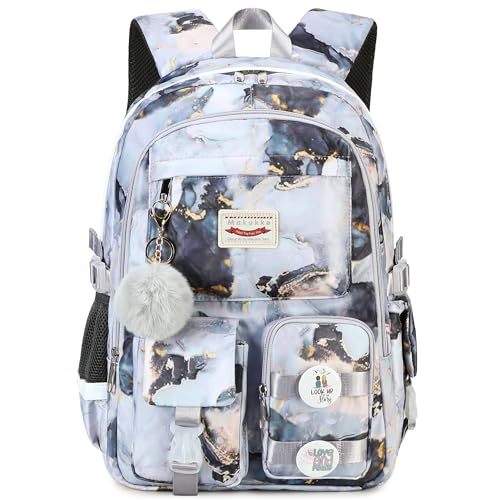 Makukke School Backpacks for Teen Girls - Laptop Backpacks 15.6 Inch College Cute Bookbag Anti Theft Women Casual Daypack - color: Tie-dye-blue