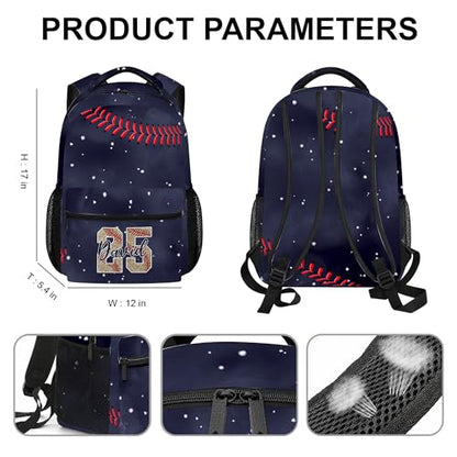 Personalized Baseball Drip Backpack for Kids Boys Girls, Blue Ice Cream Print Travel Bag, Multi Pocket Everyday Backpack (#7) - color: #7