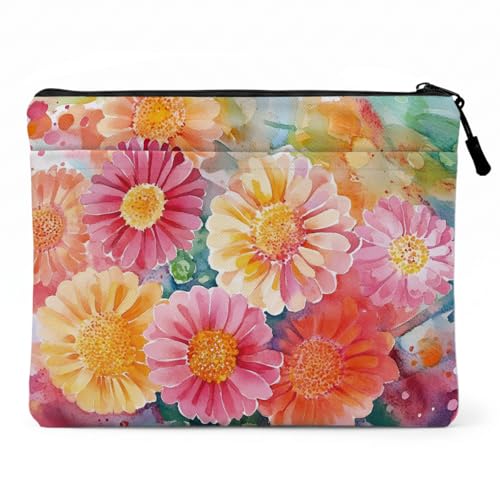 13.3 inch Laptop Case, Colorful Watercolor Floral Print Laptop Sleeve, Velvet Computer Sleeve with Pocket, Compatible with 13-13.3 Slim Laptops, Minimalist Notebook Bag for Boss Lady Birthday - color: Watercolor Floral 1429