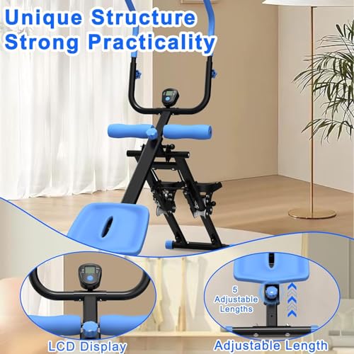Stair Stepper and Ab Machine 2-in-1 Folding Vertical Climber Exercise Machine & Ab Workout Equipment Quickly Switch, Home Gym Equipment for Full Body Cardio Workout, 300LBS Capacity - color: Blue
