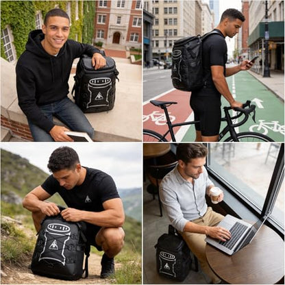 Oak-Sports Travel Backpack, Large Capacity Day Pack for Men Women, Waterproof Lightweight Bag with Shoe Compartment for Weekend Trips, Hiking, Camping
