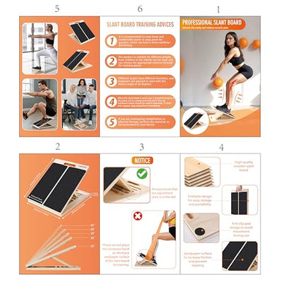 Slant Board for Calf Stretching, Adjustable Wooden Calf Stretcher Incline Board with 3 Pcs Resistance Bands Calf Stretch Board for Squats Leg Knees Heel Ankle Stretching