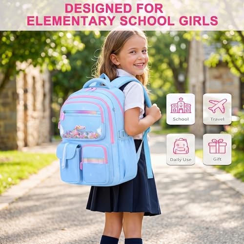 3PCS Kids Backpack Set, School Backpack with Lunch Bag & Pencil Case, Lightweight Waterproof Bookbag for Kids (Blue Sequin) - color: Blue Sequin