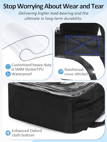 Double-Layer Clear Backpack Heavy Duty, 17 Inch Large Clear Bookbag, Transparent See Through Backpack For School, Work, College, Travel, Sport- Black - color: 1# Black, style: Pro Series (Double Layer)