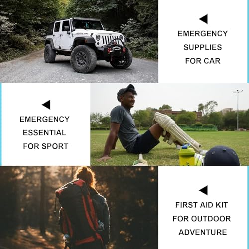 Home Car First Aid Kit Refill Supplies for Business 300Pcs Emergency Kits Urgent Essential for Workpalce Outing Skating Waterproof First Aid Blue Bag for Backpacking 1st Aid - style: Blue-300Pcs