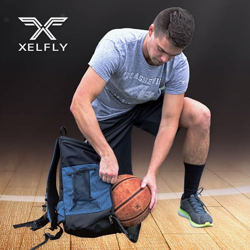 Xelfly Basketball Backpack with Ball Compartment - color: Black