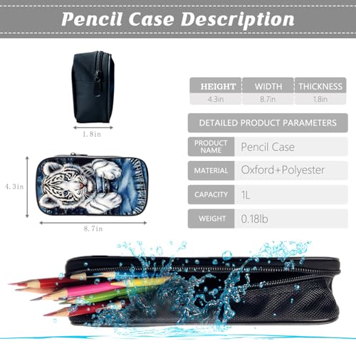 Kids Backpack School Bookbag 16inch Schoolbag With Lunch Box Bag And Pencil Case Set For Boys Girls - color: Tiger
