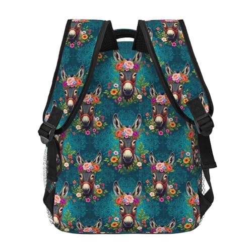 Laptop Daypack Floral Donkey Animals, Lightweight Commuter Backpack with Inner Pocket for Work, Travel and Gym - color: Pattern (746)