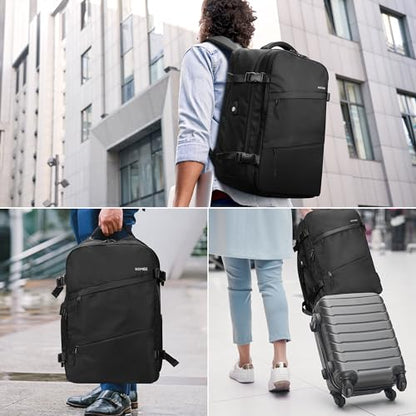 HOMIEE Travel Laptop Backpack for Men Women, Personal Item Carry On Bag, Dry Wet Separation, Weekender Business Hiking Camping College Bag, Mochila de Viaje, Black - color: Black, size: X-Large