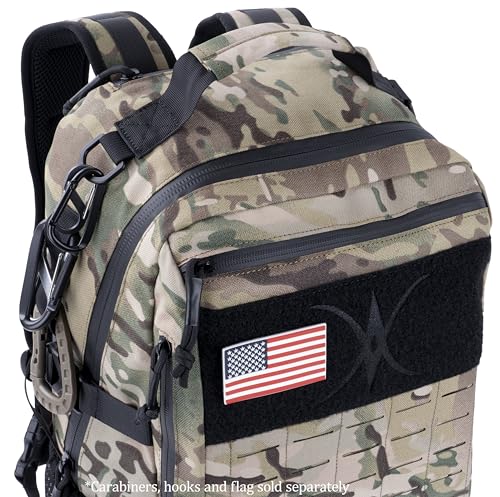 Urban Tactical Backpack Laser-Cut MOLLE Daypack Commuter Bag for EDC,Travel,Work,Hiking for Men Women - color: At Camo