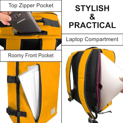Lightweight Under-seat Backpack for Clothes Travel Overnight Women Men, 15.6 Laptop Minimalist Backpack, Stylish and Casual, Papaya - color: Papaya