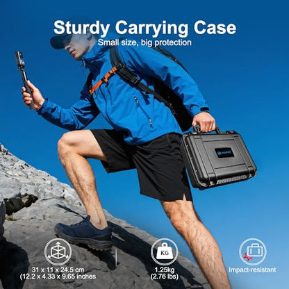 Lekufee Travel Waterproof Hard Case for DJI Osmo 360, Adventure Combo, Battery (7pcs), DJI Mic 3/2/Mic Mini, and More Accessories (Case Only)
