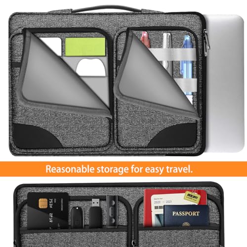 ZINZ 360 Protective Laptop Case 15" 15.6" 16" Sleeve, Water-Resistant Handbag with Straps Compatible with 16" MacBook Neo, MacBook Pro Air 16"/15", XPS 16" and Most 15" 15.6" 16" Notebooks,G01BK02 - color: G01bk02, size: 15"-16"