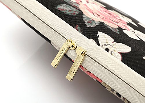 kayond Black Rose Patten Canvas Water-Resistant 17 Inch Laptop Sleeve - size: 17 Inch