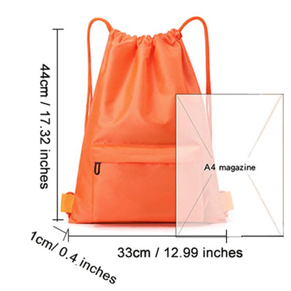 Water Resistant Drawstring Gym Backpack Sack Cinch Bag with Zipper Side Pocket, Pack of 2 (Backpack B, White) - color: White, style: Backpack B