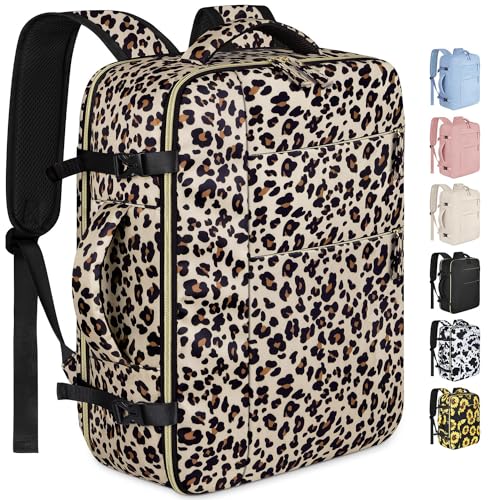 Capolo Travel Backpack for Women Men Waterproof Laptop Backpack Airlines Approved Carry On Backpack Bag Computer Bags for Business, Work, Traveling Fits 15.6 Inch Laptop(Leopard) - color: Leopard, size: 15.6 Inch