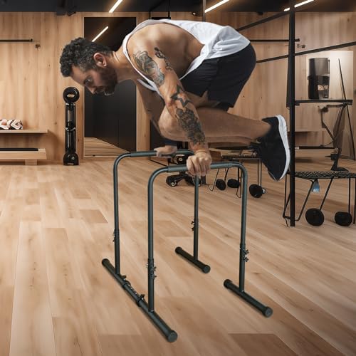 Power Tower Dip Station Pull Up Bar Stand Adjustable Height Heavy Duty Multi-Function Fitness Training Equipment