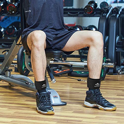 Ankle Wrist Cuffs Neoprene Padded Straps D-Ring Glute Kickback for Cable Machines Legs Exercise Adjustable Fitness - color: D ring silver