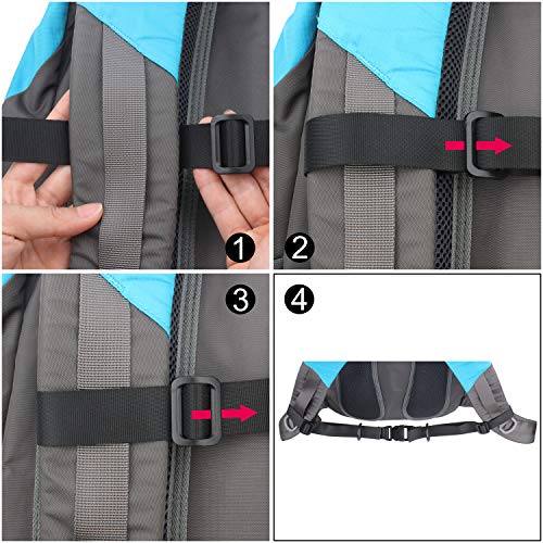 Wisdompro 2 Pack Backpack Chest Straps, Heavy Duty Adjustable Backpack Sternum Strap Belt with 12 Pieces Zipper Pulls - Black