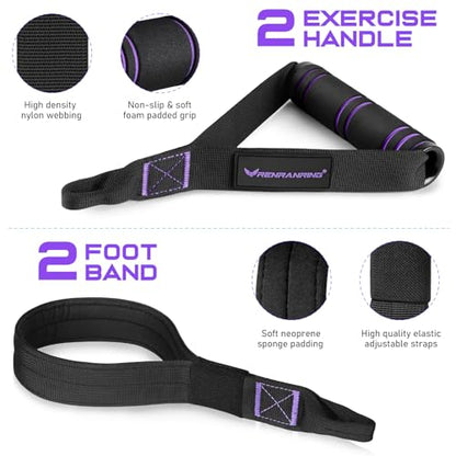 Pilates Bar Kit with Resistance Bands, Multifunctional Pilates Bar for Women & Men with Heavy-Duty Metal Adjustment Buckle, Pilates Home Equipment for Full BodyWorkouts - color: Purple