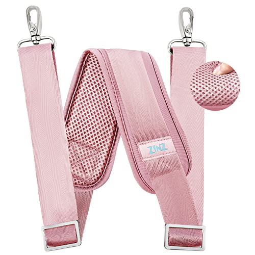 ZINZ 79 inch Shoulder Strap, Extra-thick Fixed Cushion Pad and Dual Clasps Universal Replacement Strap with Metal Swivel Hooks for Laptop Bags, Luggage Bags, Camera, Crossbody (200cm,Pink) - color: Pink
