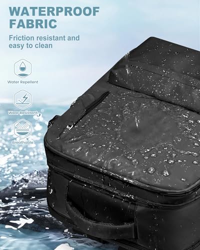 VECAVE 18x14x8 TSA-Approved Personal Item Backpack – Under Seat Carry-On Travel Bag for Women, Fits 15.6" Laptop, with Water Bottle & Shoe Pouch, Airline Travel Backpack Flight approved Black - color: H1-black, size: Large