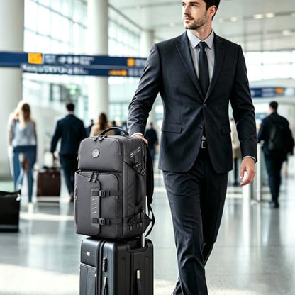 SWICKY 40L Travel Backpack for Men – TSA Friendly Carry-On, 17.3" Laptop Sleeve, Water-Resistant, Quick-Access Phone Pocket, Large Weekender for Travel & Commute - color: Black(88506-fits 17.3 Inch Laptop)