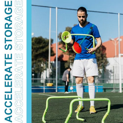 6.5 Feet Strap Cone Carrier Sport Cone Carrying Strap Adjustable Agility Disc Cone Strap Carrier for Storage & Travel with Quick Snap Closure - color: Blue