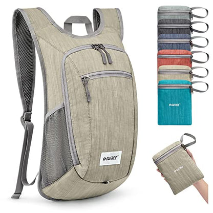 G4Free 10L/15L Hiking Backpack Lightweight Packable Hiking Daypack Small Travel Outdoor Foldable Shoulder Bag - color: Beige, size: 15L
