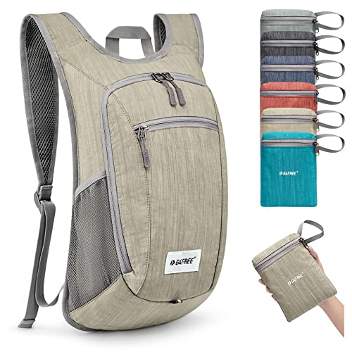 G4Free 10L/15L Hiking Backpack Lightweight Packable Hiking Daypack Small Travel Outdoor Foldable Shoulder Bag - color: Beige, size: 10L