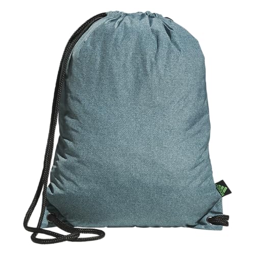 adidas Ready Sackpack – Drawstring Backpack Lightweight Small Gym Bag - color: Twill Preloved Teal/Lime Burst Green/1.0
