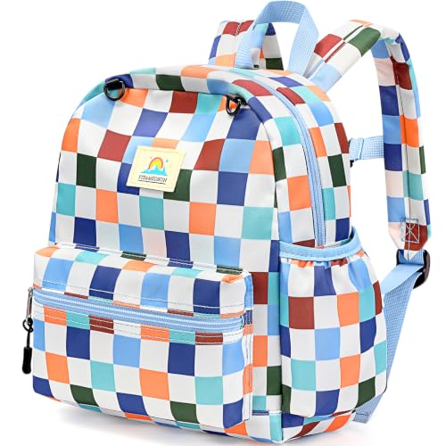 STEAMEDBUN Toddler Backpack Boys Girls 2-4, Preschool Daycare Backpack -12inch - color: Blue Checkerboard, size: Mini-12"H(not fit folder)