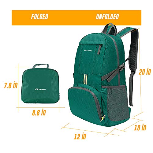 35L Lightweight Packable Backpack Waterproof Durable Hiking Travel Backpack Daypack - color: Green