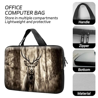 14 15 15.4 15.6 inch Laptop Handle Bag Computer Bag, Pouch Holder Notebook Sleeve Cover Soft Case Compatible for Dell,Lenovo,Toshiba HP, Asus Notebook-Bull Elk - color: Bull Elk