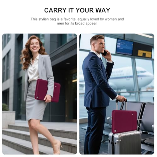 DOMISO Laptop Case Laptop Sleeve Cover Compatible with 14-15 inch MacBook Pro M4/M3/M2/M1 Pro/Max 2024-2021, Compatible with 13 inch HP Dell ASUS Lenovo Notebook, Water-Resistant Bag with Pocket, Wine - color: Wine, size: 13-13.3 inch