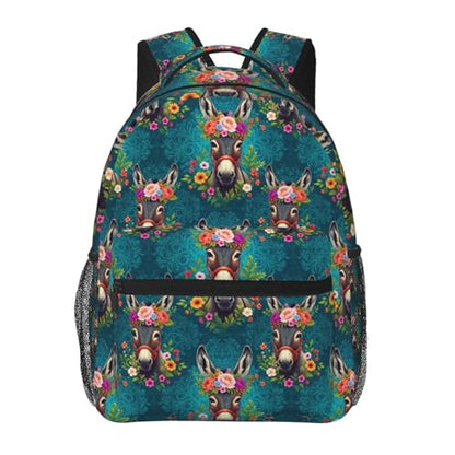 Laptop Daypack Floral Donkey Animals, Lightweight Commuter Backpack with Inner Pocket for Work, Travel and Gym - color: Pattern (746)