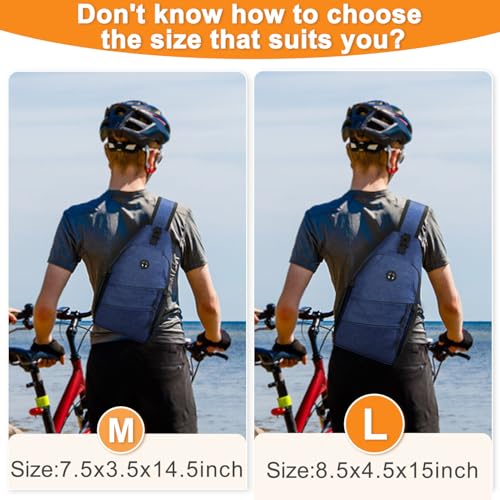 Pritent Crossbody Bags for Women Men Trendy Sling Bag Backpack Casual Chest Bag with Convertible Shoulder Strap - color: Blue, size: Large