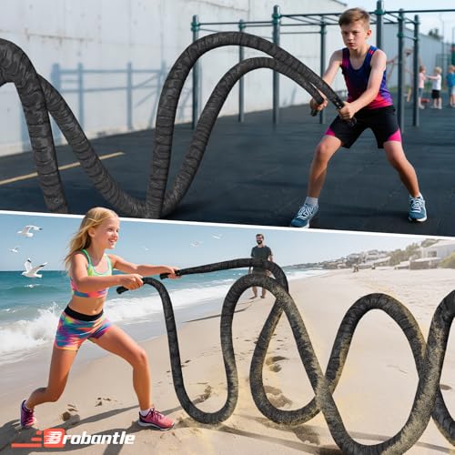 Battle Rope 1/1.26/1.5/2 Inch Diameter,Pink 30FT/40FT/50FT Exercise Workout Ropes for Home Gym Heavy Weighted Training Rope for Working Out - style: 1 inch 30ft