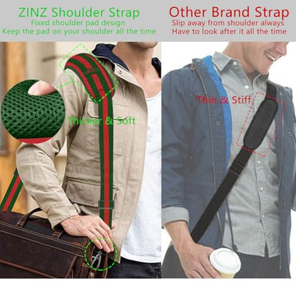 ZINZ 79 inch Shoulder Strap, Extra-thick Fixed Cushion Pad and Dual Clasps Universal Replacement Strap with Metal Swivel Hooks for Laptop Bags, Luggage Bags, Camera, Crossbody(Stripes-GrWGr) - color: Stripes-grwgr