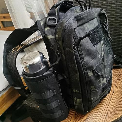 Azarxis Molle Pouches, Tactical Compact EDC Small Utility Pouch Waist Bags Sundries Storage Admin Organize Gear Gadget for Military Backpack - color: #08 Green - Water Bottle Pouch - 2 Pack