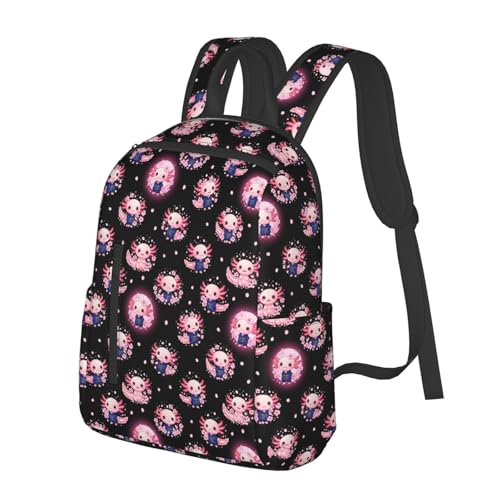 Compact Urban Commute Backpack Cute Axolotl Cherry Flower Blossom, Slim Fit Laptop Daypack for Office Business Casual Daily Wear Men Women - color: Picture (1183)