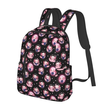 Compact Urban Commute Backpack Cute Axolotl Cherry Flower Blossom, Slim Fit Laptop Daypack for Office Business Casual Daily Wear Men Women - color: Picture (1183)
