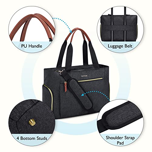 mommore Breast Pump Bag Diaper Tote Bag with 15 Inch Laptop Sleeve Fit Most Breast Pumps Like Medela, Spectra S1,S2, Evenflo - color: Dark-grey