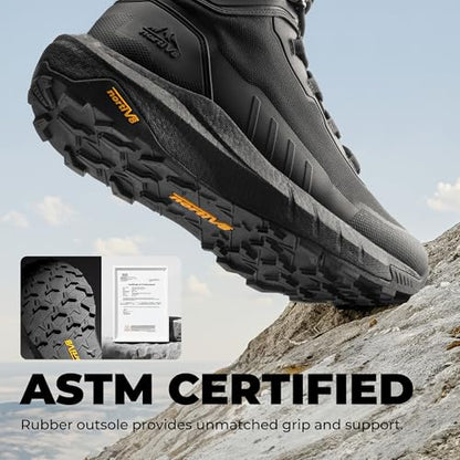 NORTIV 8 Men's Tactical Hiking Boots Lightweight Cushion - color: Black, size: 10.5