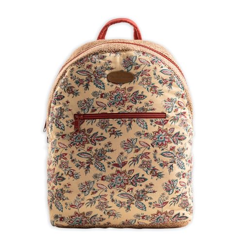 Maison d' Hermine Backpack for Women Men Cotton Shoulder Multipurpose Rucksack with Small Pouch Lightweight Multi Pocket Bag for Travel Work Beach Perfect for Spring Summer (Asmi - Asha) - color: 51 - Asmi - Asha